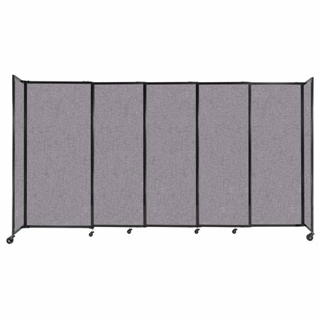 Versare StraightWall Sliding Portable Partition 11'3" x 6' Cloud Gray Fabric 1472508